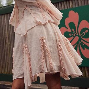 SOLD Free People Pink Ruffle Skirt